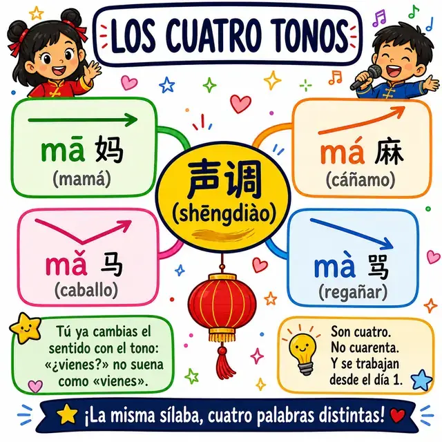 Mapa mental: los cuatro tonos del chino
